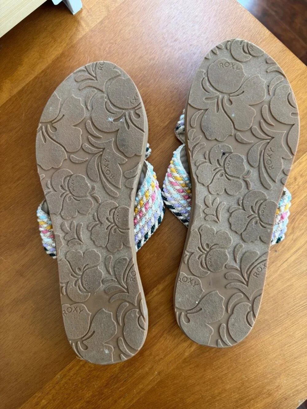 Roxy Roselani Textile Sandal Cross Strap Flip Flop Woven Multi-Color Beach 11